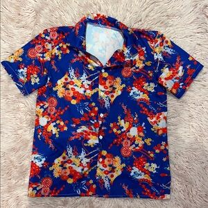 Blue Floral Button-Down Shirt size small | Romeo and Juliet button down shirt